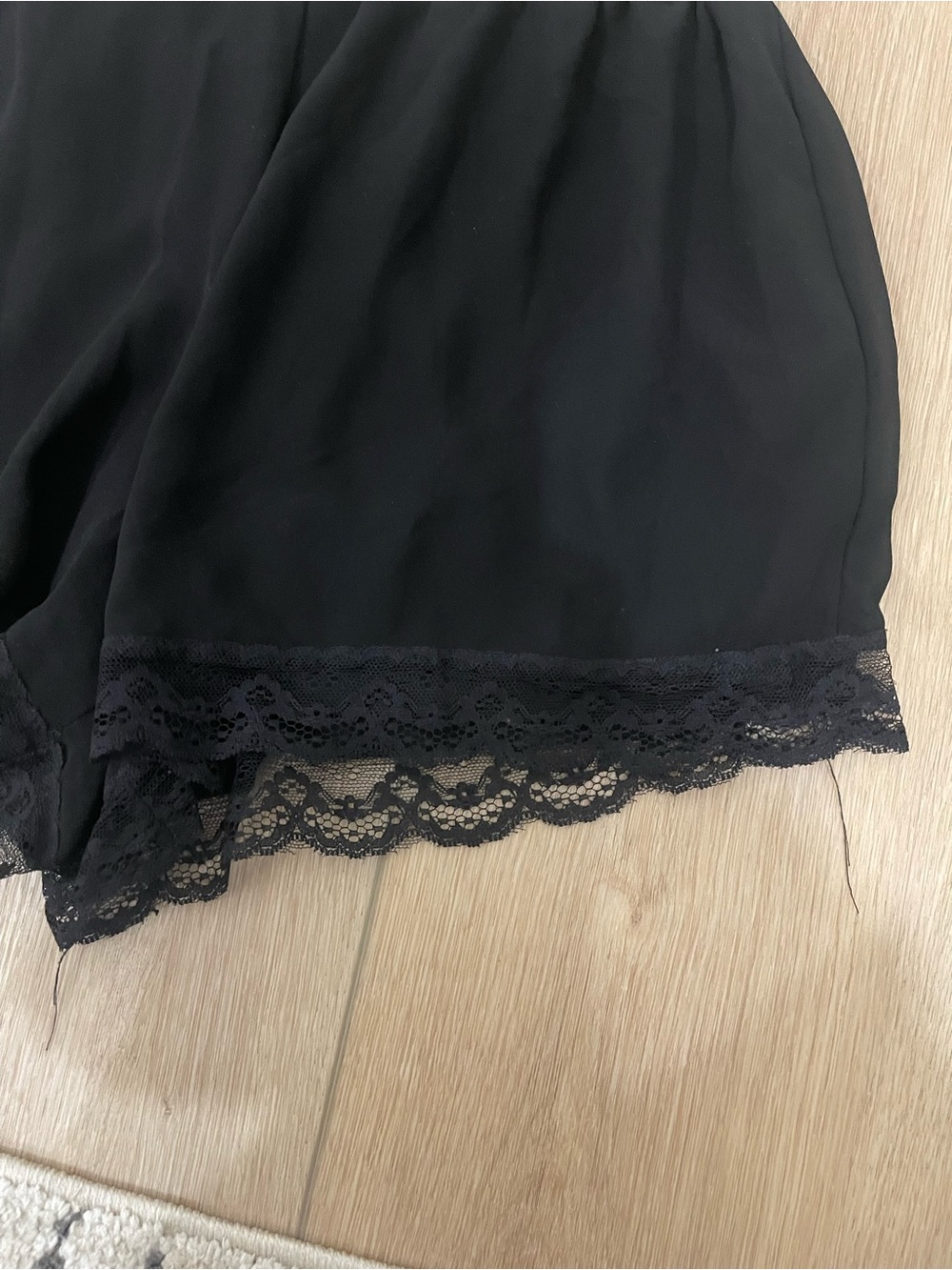 Lush Black Lace Trim Women's Shorts - Picture 2 of 3